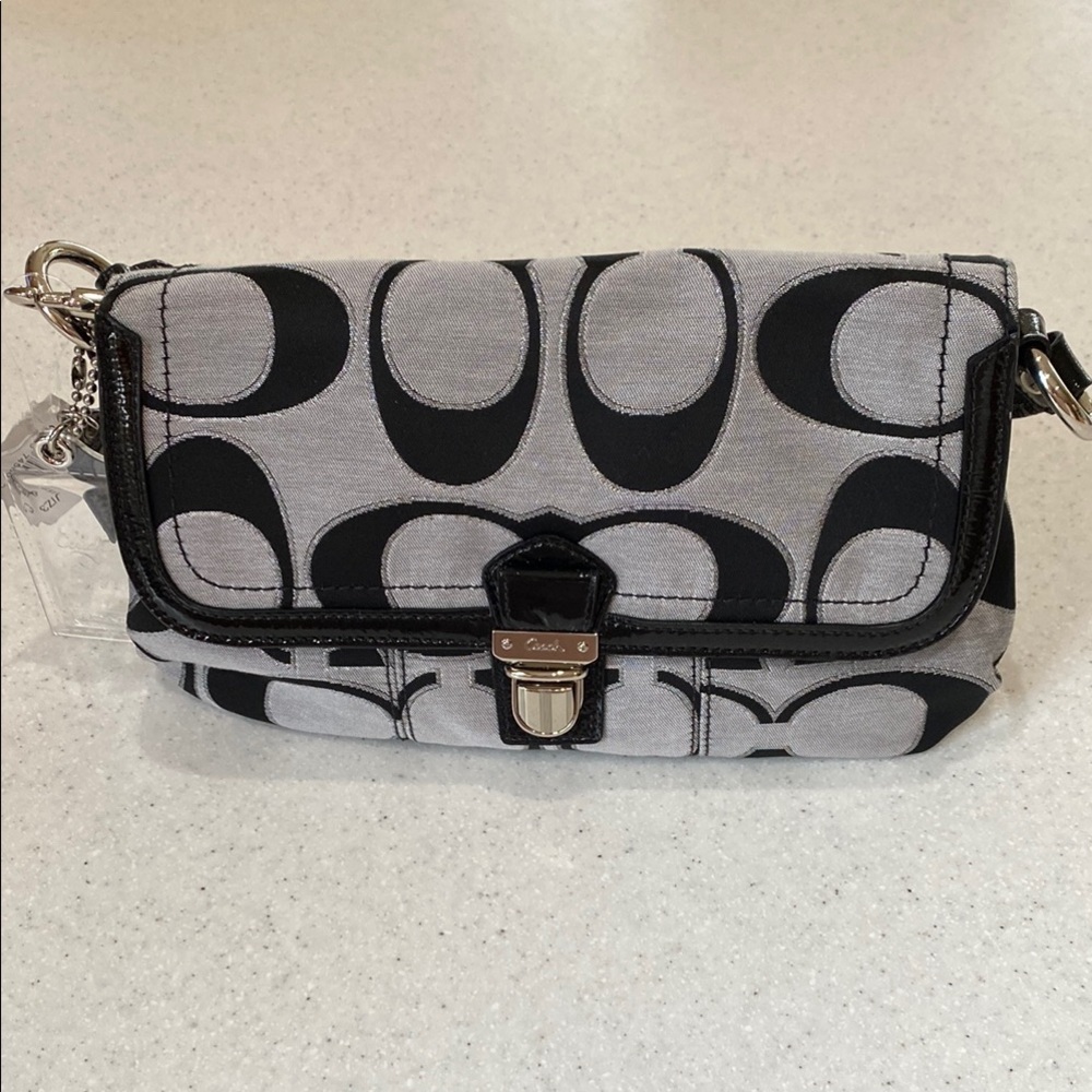 NWT… Coach Black and Gray Moonlight Purse